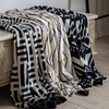 Merton Knitted Tassel Throw Black 1300 x 1700 mm