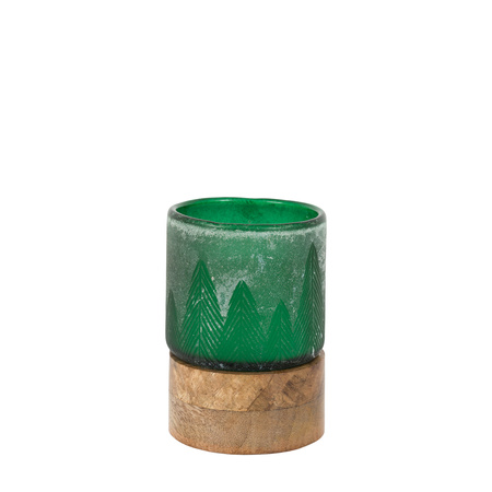 Forest Glass Candle Jar Green 85x85x130mm