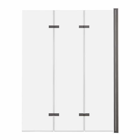 Parawan nawannowy 3-panelowy składany SAJNO 120 cm Grafit szczotkowany
