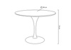 Stół TULIP PREMIUM 100 biały  - MDF, metal
