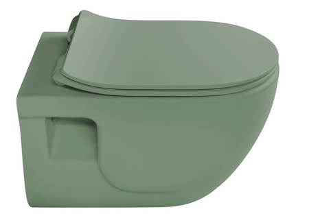 BRILLA WC wiszące, Rimless, 36,5x53cm, zielony mat