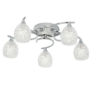 Lampa sufitowa Boyer – chrom / przezroczysty, 41 × 41 × 13,5 cm