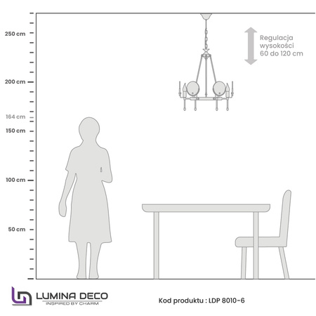 NOWOCZESNY ŻYRANDOL KRYSZTAŁOWY MONTEGO W6