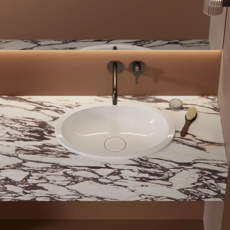 SHELL M+ umywalka podblatowa, 48 x 31 cm, biały połysk