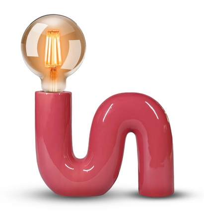 LX23818 POP SERPENT Lampa biurkowa ceramiczna purpurowa