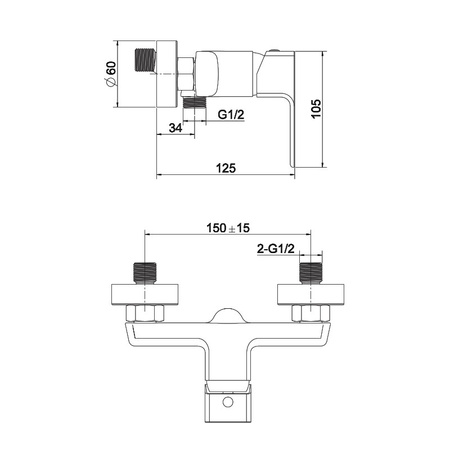 Bateria prysznicowa Aquila Chrome