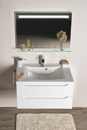 BRETO lustro z oświetleniem LED i półką 80x60,8cm