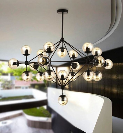 Lampa wisząca ASTRIFERO-21, 165 cm -  bursztynowo czarna