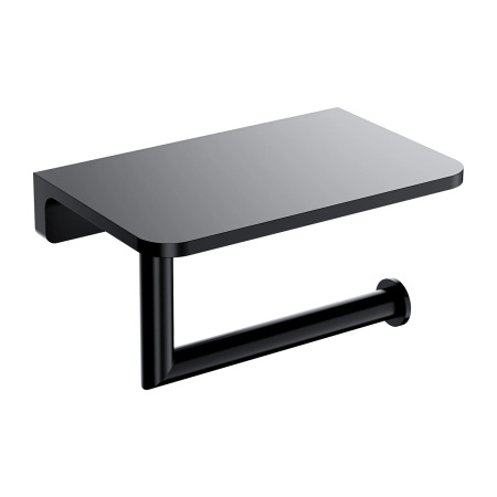 MODERN PROJECT uchwyt na papier toaletowy z półką, czarny mat