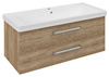 THEIA Szafka umywalkowa 101,4x43,5x44,2cm, 2 szuflady, dąb Alabama