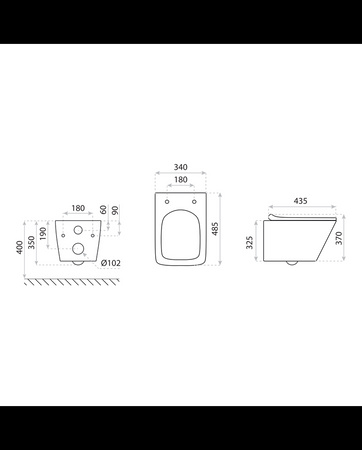 Miska wisząca WC z deską Lago 3.0