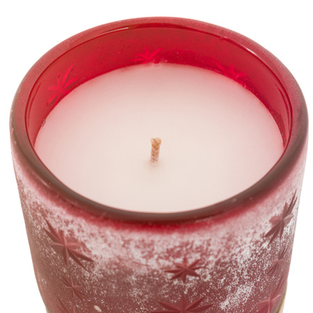 Starry Glass Candle Jar Red 85x85x130mm