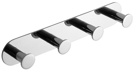 X-ROUND haczyk samoprzylepny poczwórny, stal nierdzewna polerowana