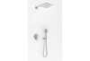 AXEL BRUSHED NICKEL Zestaw prysznicowy z deszczownicą 30cm i słuchawką