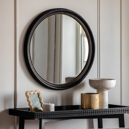 Pisa Round Mirror Black 800x40x800mm