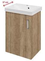 THEIA szafka umywalkowa 50,9x70x35cm, 1 drzwiczki, lewa, dąb Alabama