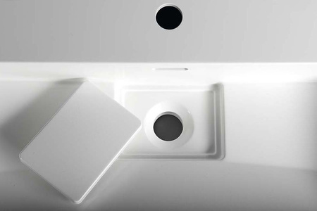 AMUR umywalka kompozytowa z pokrywą odpływu 90x46cm, biały