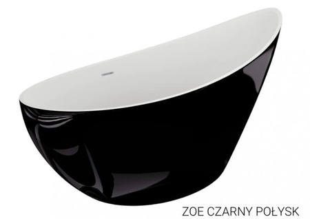 Wanna  wolnostojąca 180x80 ZOE CZARNA połysk*
