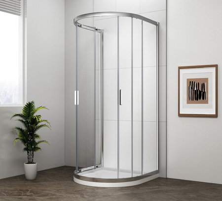 EASY kabina prysznicowa półokrągła 900x900mm, szkło czyste