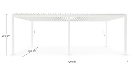 Pergola ogrodowa BIZZOTTO OCEAN 3,6X7,2 – biały
