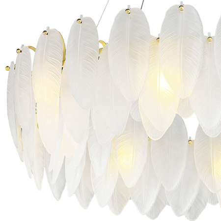 Lampa wisząca PIUMA 80 cm – biała, okrągła oprawa sufitowa