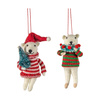 Polar Bears w/Decorations (Set of 2) 65x65x110mm