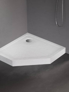 Brodzik MILD STONE akrylowy pięciokątny 80x80x11,5 biały