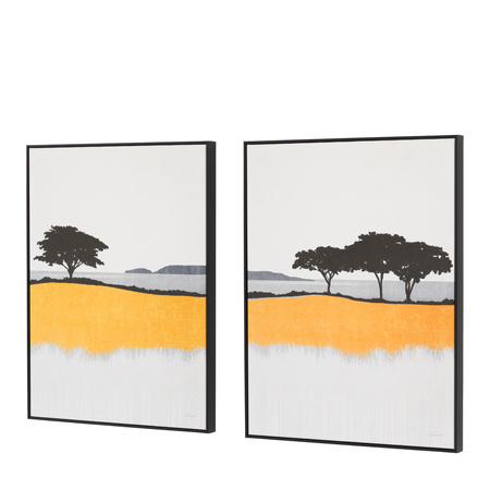 Obraz w ramie „Seaview” – żółty, 49,5 × 3,5 × 64,5 cm, zestaw 2 szt.