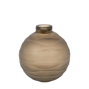 Bevelled Glass Globe Vase Smoke 160x160x180mm