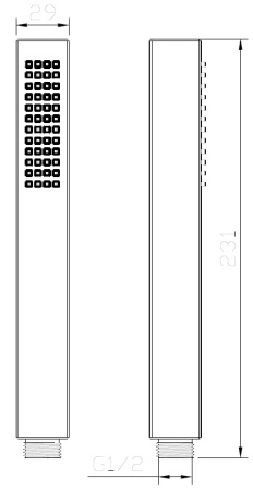 Słuchawka przysznicowa typu mikrofon 1F - jednofunkcyjna, gun metal