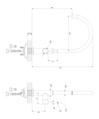 Y bateria kuchenna, miedź szczotkowana