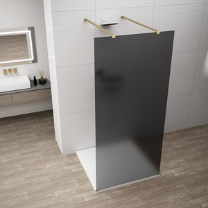 ESCA GOLD MATT jednoczęściowa kabina przysznicowa Walk-In, szklo dymione, 1300 mm