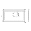 TREOS blat 966x513 mm, Rockstone, biały mat