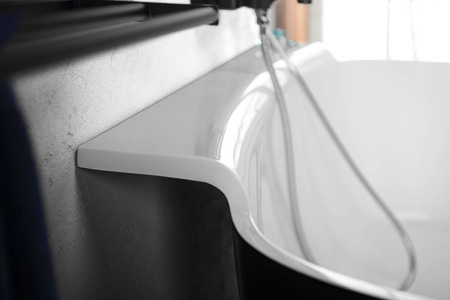 NIGRA wanna wolnostojąca, kompozyt,158x80x45cm, czarna/biała