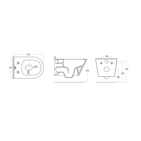 AVVA CLEANWASH WC wiszące z funkcją bidetu, Rimless, 35,5x53cm, biały