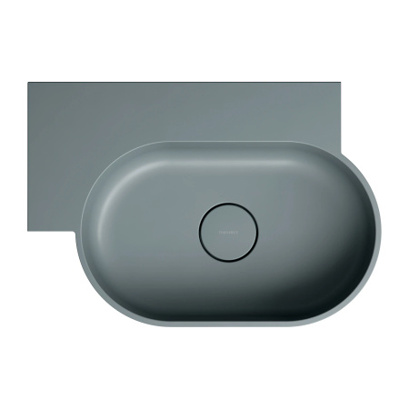 OVO M+ umywalka nablatowa/wisząca - lewa, 55 x 38 cm, ash grey mat