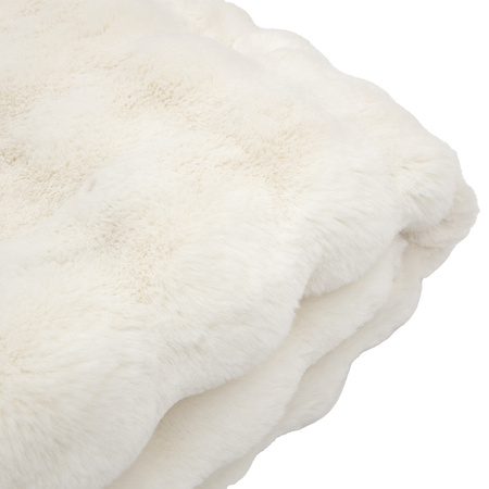 Marshmallow Rabbit Faux Fur Throw Crm 1300x1700mm