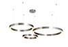 Lampa wisząca CIRCLE 3 40+60+80 cm - LED, rinig nikiel szczotkowany na 1 podsufitce