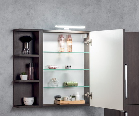 RIWA szafka z lustrem, oświetlenie LED, 50x70x17cm, biały połysk