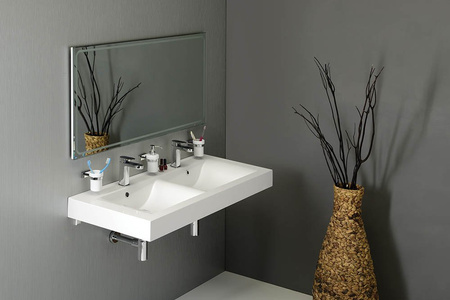 FLAVIA umywalka kompozytowa podwójna 120x50cm, biała