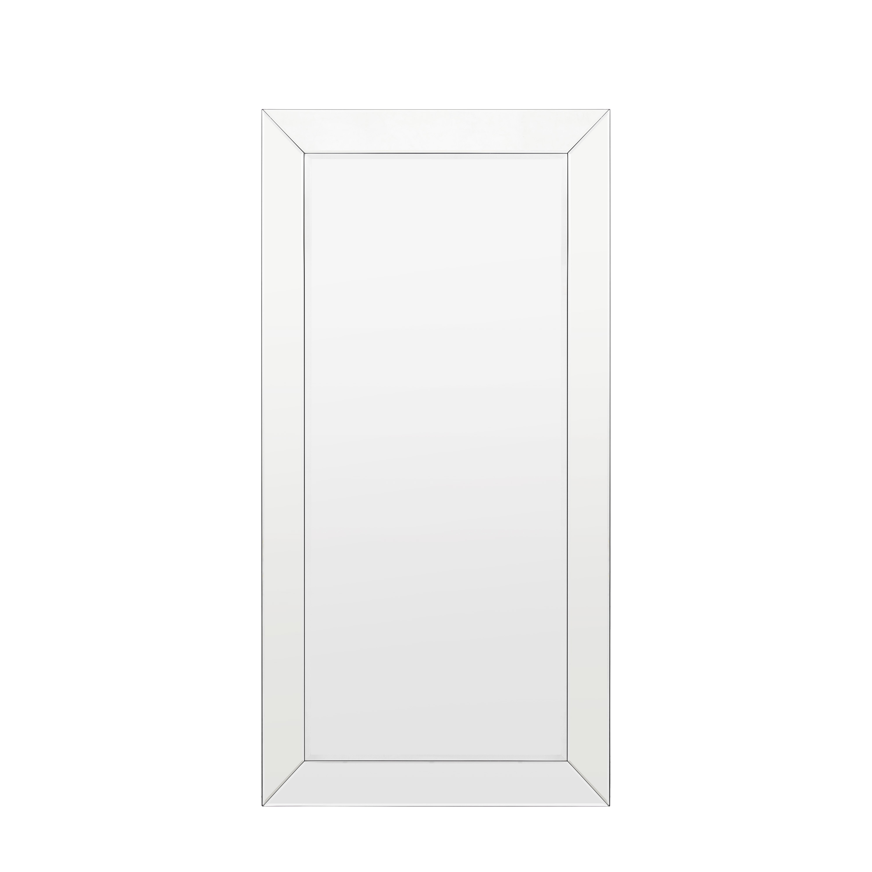 Lustro do oparcia o ścianę Greenhithe – srebrne, 90 × 7 × 180 cm