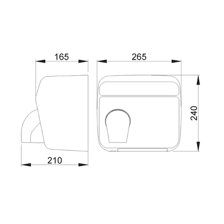 CYCLON bezdotykowa elektryczna suszarka do rąk, 220-240V, 2450W, 265x240x210mm, stal nierdzewna połysk