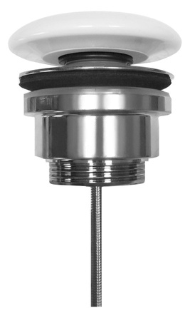 Odplyw umywalkowy, 5/4'', click-clack, korek ceramiczny, 5-65mm, biały