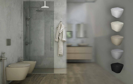 FEELING RESORT Miska WC podwieszana Rimless cappuccino mat (514) &deska WC w/o capp mat