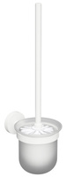 X-ROUND WHITE wisząca szczotka do WC, szkło mleczne, biały mat