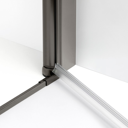 Drzwi wnękowe NEW SOLEO GUNMETAL BRUSHED 1D U 110x195 szkło czyste 6mm Active Shield 2.0