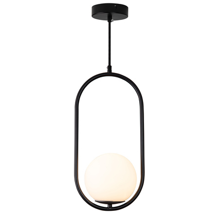 Lampa wisząca COSTA SOLO 40 cm - czarny stelaż, biały klosz