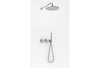 AXEL BRUSHED NICKEL Zestaw prysznicowy z deszczownicą 25cm i słuchawką