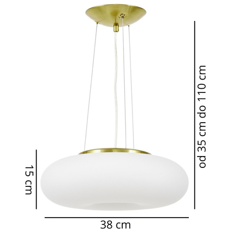 NOWOCZESNA LAMPA WISZĄCA BIAŁO-ZŁOTA BIANTE D38