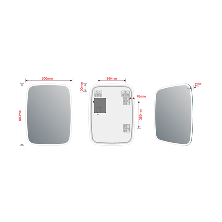 TONG lustro z oświetleniem LED 60x80cm